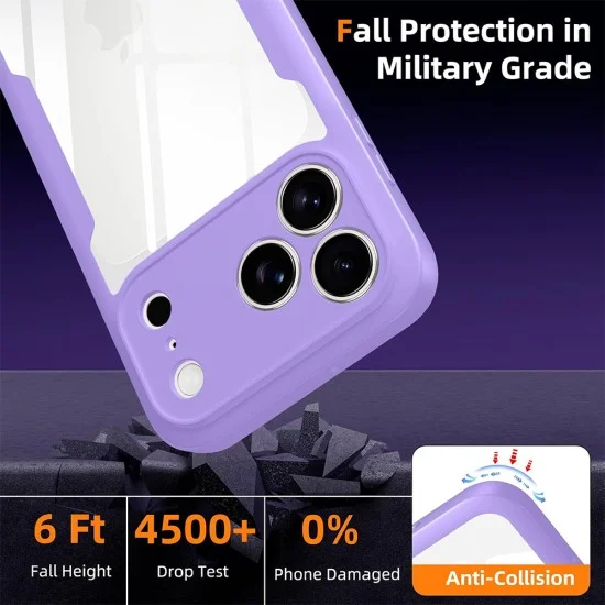 Калъф Techsuit - ColorVerse 360 Series + Screen Protector - iPhone 18 Pro / iPhone 17 Pro - Лилав