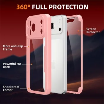 Калъф Techsuit - ColorVerse 360 Series + Screen Protector - iPhone 18 Pro / iPhone 17 Pro - Розов