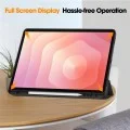 Калъф Techsuit Flex Trifold (с държач за писалка) - Samsung Galaxy Tab S12 Plus - Розов