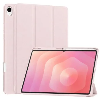 Калъф Techsuit Flex Trifold (с държач за писалка) - Samsung Galaxy Tab S12 Plus - Розов