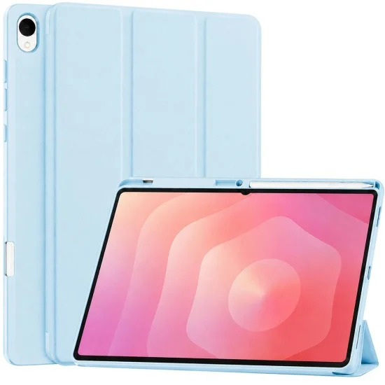 Калъф Techsuit Flex Trifold (с държач за писалка) - Samsung Galaxy Tab S12 Plus - Светло син