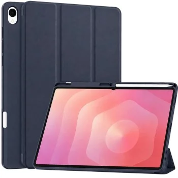Калъф Techsuit Flex Trifold (с държач за писалка) - Samsung Galaxy Tab S12 Plus - Тъмно син