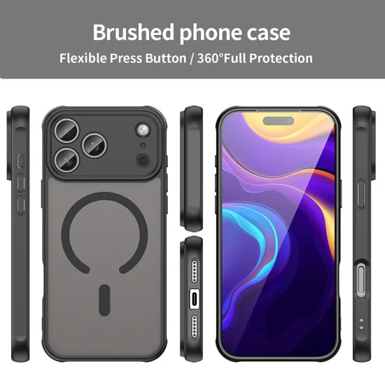 Калъф Techsuit HaloFrost II MagSafe - iPhone 18 Pro Max / iPhone 17 Pro Max - Черен