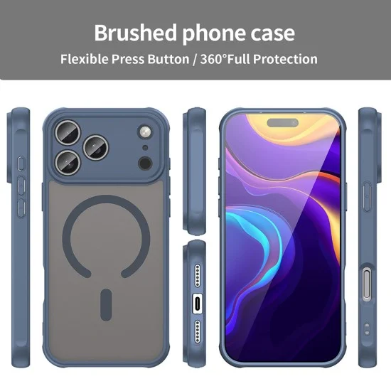 Калъф Techsuit HaloFrost II MagSafe - iPhone 18 Pro Max / iPhone 17 Pro Max - Тъмно син