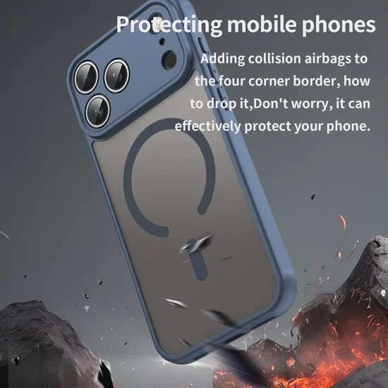 Калъф Techsuit HaloFrost II MagSafe - iPhone 18 Pro / iPhone 17 Pro - Тъмно син