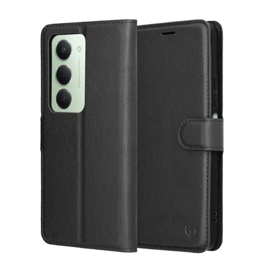 Калъф – Techsuit Leather Folio – Xiaomi Redmi 15 4G / Redmi 15 5G – Черен