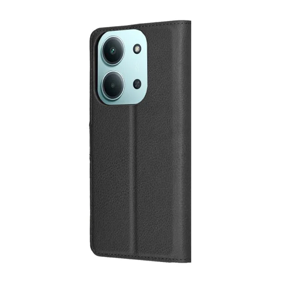 Калъф – Techsuit Leather Folio – Xiaomi Redmi 15C 4G / Redmi 15C 5G / Poco C85 4G – Черен
