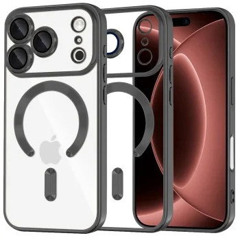 Калъф Techsuit Luxury Crystal MagSafe - iPhone 18 Pro Max / iPhone 17 Pro Max - Черен