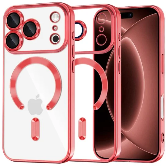 Калъф Techsuit Luxury Crystal MagSafe - iPhone 18 Pro Max / iPhone 17 Pro Max - Червен
