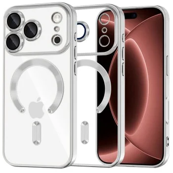 Калъф Techsuit Luxury Crystal MagSafe - iPhone 18 Pro Max / iPhone 17 Pro Max - Сребрист