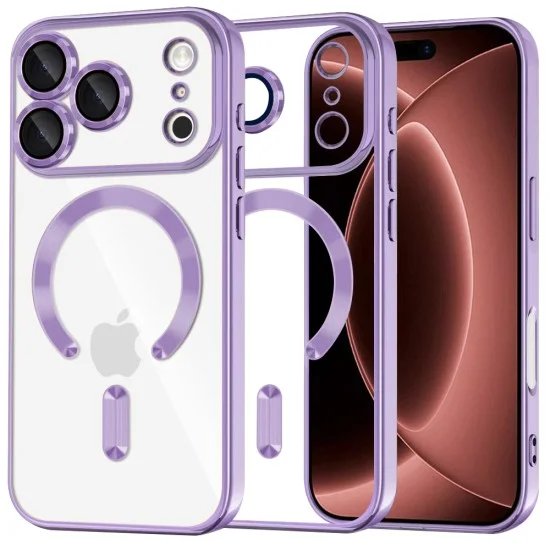 Калъф Techsuit Luxury Crystal MagSafe - iPhone 18 Pro Max / iPhone 17 Pro Max - Светло лилав