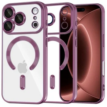 Калъф Techsuit Luxury Crystal MagSafe - iPhone 18 Pro Max / iPhone 17 Pro Max - Тъмно червен