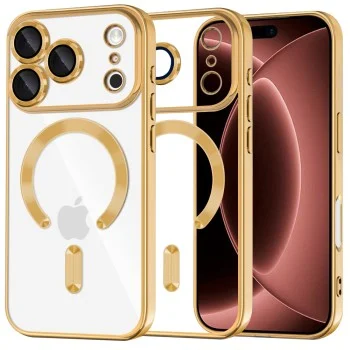 Калъф Techsuit Luxury Crystal MagSafe - iPhone 18 Pro Max / iPhone 17 Pro Max - Златист