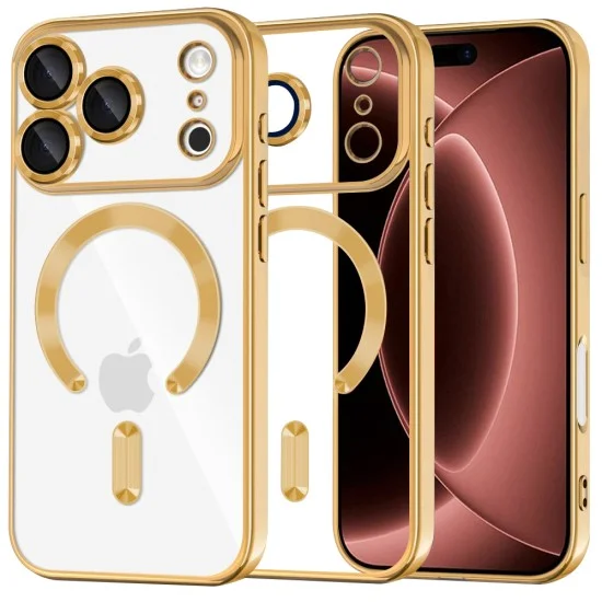 Калъф Techsuit Luxury Crystal MagSafe - iPhone 18 Pro Max / iPhone 17 Pro Max - Златист
