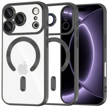 Калъф Techsuit Luxury Crystal MagSafe - iPhone 18 Pro / iPhone 17 Pro - Черен