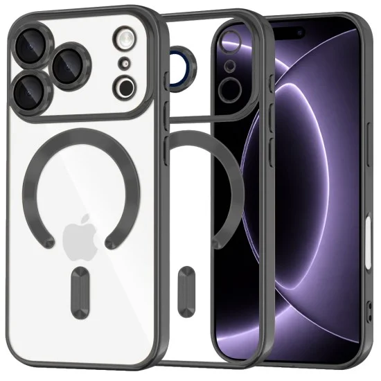 Калъф Techsuit Luxury Crystal MagSafe - iPhone 18 Pro / iPhone 17 Pro - Черен
