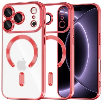 Калъф Techsuit Luxury Crystal MagSafe - iPhone 18 Pro / iPhone 17 Pro - Червен