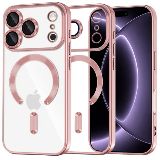 Калъф Techsuit Luxury Crystal MagSafe - iPhone 18 Pro / iPhone 17 Pro - Розов