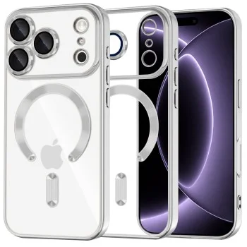 Калъф Techsuit Luxury Crystal MagSafe - iPhone 18 Pro / iPhone 17 Pro - Сребрист