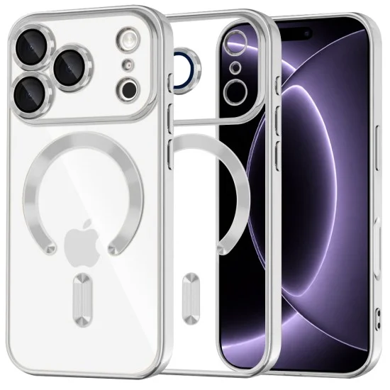 Калъф Techsuit Luxury Crystal MagSafe - iPhone 18 Pro / iPhone 17 Pro - Сребрист