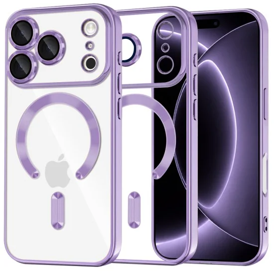Калъф Techsuit Luxury Crystal MagSafe - iPhone 18 Pro / iPhone 17 Pro - Светло лилав