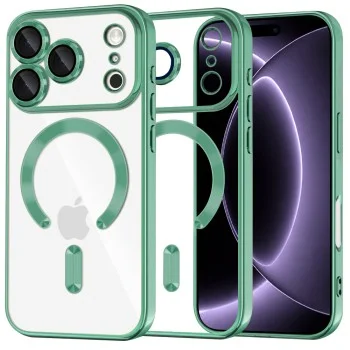 Калъф Techsuit Luxury Crystal MagSafe - iPhone 18 Pro / iPhone 17 Pro - Зелен