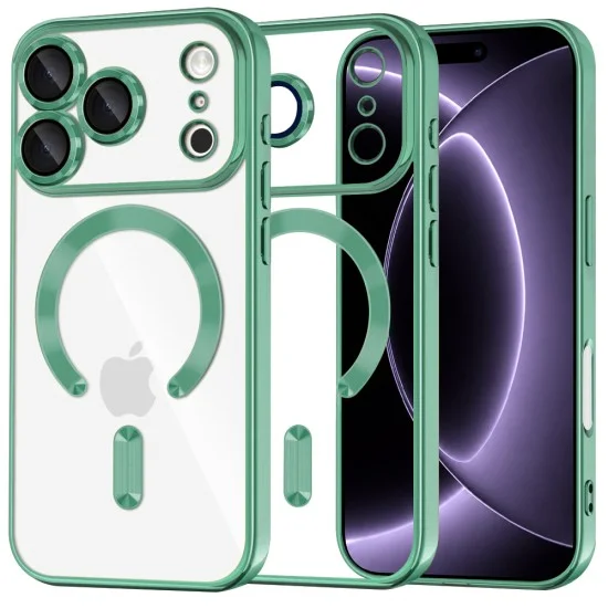 Калъф Techsuit Luxury Crystal MagSafe - iPhone 18 Pro / iPhone 17 Pro - Зелен