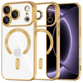 Калъф Techsuit Luxury Crystal MagSafe - iPhone 18 Pro / iPhone 17 Pro - Златист