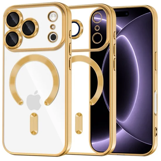 Калъф Techsuit Luxury Crystal MagSafe - iPhone 18 Pro / iPhone 17 Pro - Златист