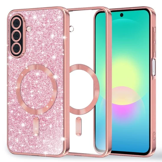 Калъф Techsuit Luxury Glitter MagSafe - Samsung Galaxy A27 5G - Розов