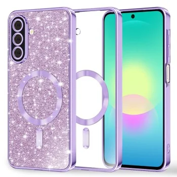 Калъф Techsuit Luxury Glitter MagSafe - Samsung Galaxy A27 5G - Светло лилав