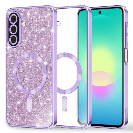 Калъф Techsuit Luxury Glitter MagSafe - Samsung Galaxy A27 5G - Светло лилав