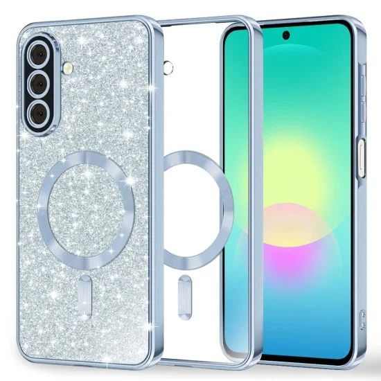 Калъф Techsuit Luxury Glitter MagSafe - Samsung Galaxy A27 5G - Светло син