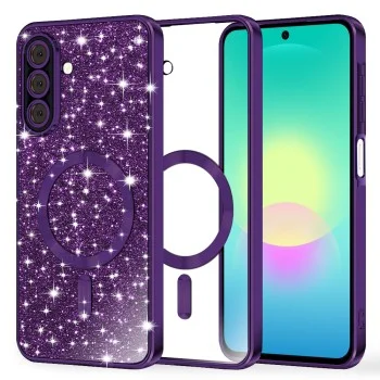Калъф Techsuit Luxury Glitter MagSafe - Samsung Galaxy A27 5G - Тъмно лилав
