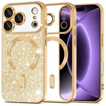 Калъф Techsuit Luxury Glitter MagSafe - iPhone 18 Pro / iPhone 17 Pro - Златист