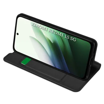 Калъф – Techsuit Magskin Book – Xiaomi Redmi 15 4G / Redmi 15 5G – Черен
