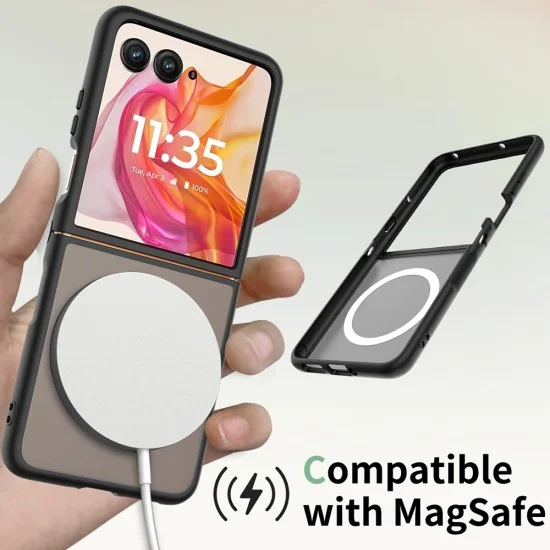 Калъф Techsuit PureFrost MagSafe - Motorola Razr 50 Ultra / Razr 70 Plus - Матово черен