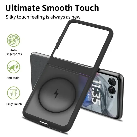 Калъф Techsuit PureFrost MagSafe - Motorola Razr 50 Ultra / Razr 70 Plus - Матово черен