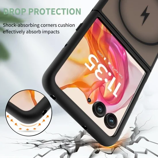 Калъф Techsuit PureFrost MagSafe - Motorola Razr 50 Ultra / Razr 70 Plus - Матово черен