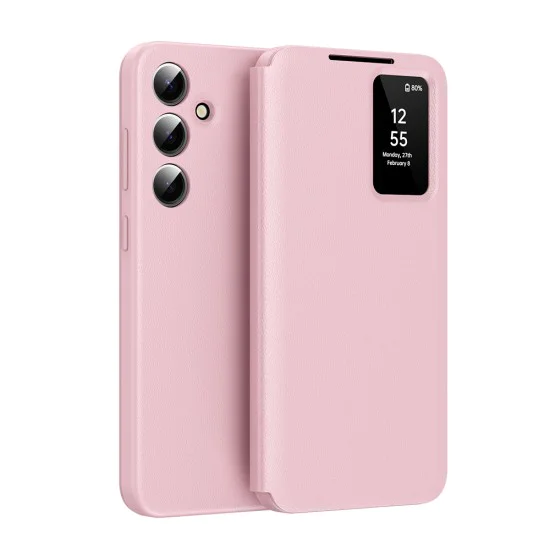 Калъф – Techsuit SmartView Series – Samsung Galaxy S25 FE – Розов