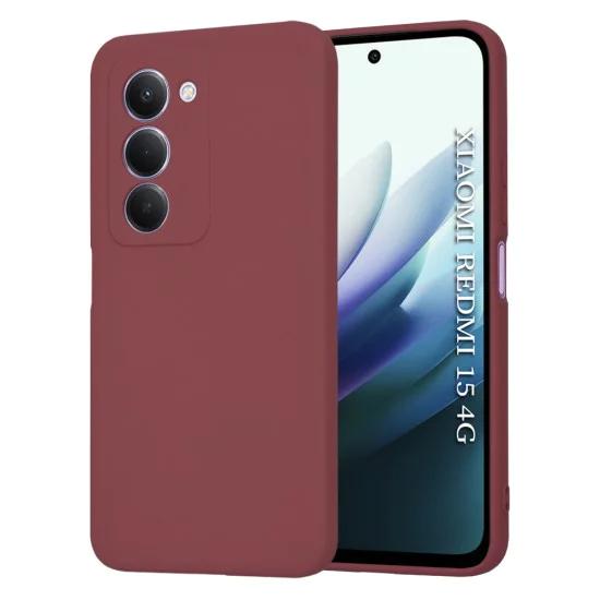 Калъф – Techsuit SoftFlex – Xiaomi Redmi 15 4G / Redmi 15 5G – Тъмночервен