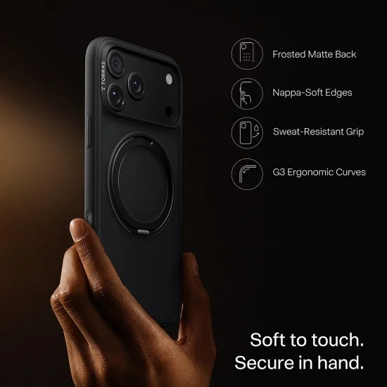 Калъф Torras - Ostand O1 Guardian - iPhone 18 Pro Max / iPhone 17 Pro Max - Черен