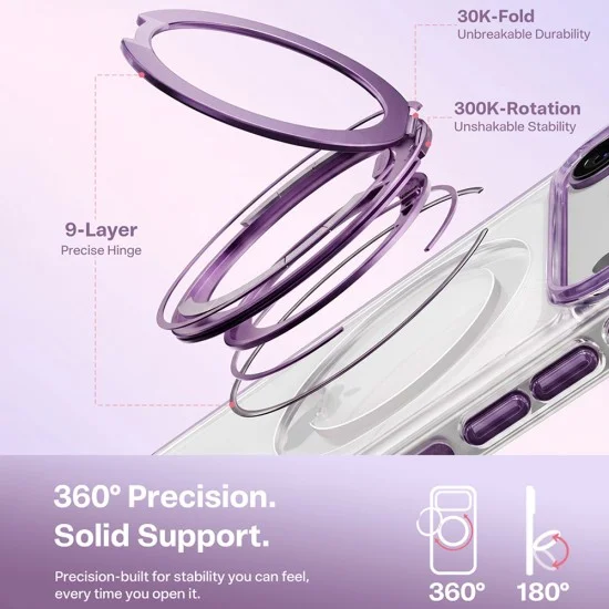 Калъф Torras - Ostand O3 Light - iPhone 18 Pro Max / iPhone 17 Pro Max - Лилав