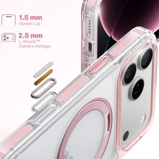 Калъф Torras - Ostand O3 Light - iPhone 18 Pro / iPhone 17 Pro - Розов