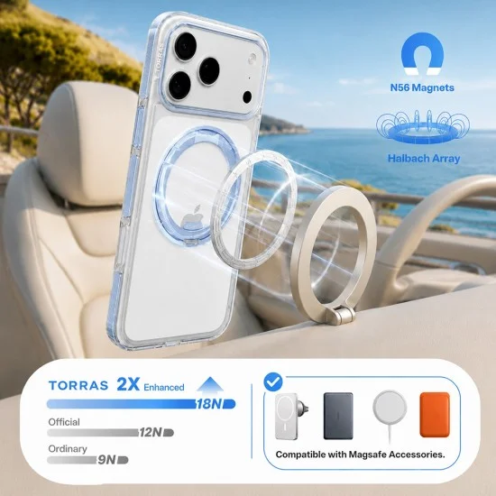Калъф Torras - Ostand O3 Light - iPhone 18 Pro / iPhone 17 Pro - Син