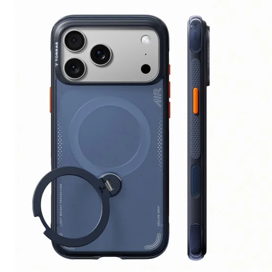 Калъф Torras - Ostand Q3 Air Series - iPhone 18 Pro / iPhone 17 Pro - Тъмносин