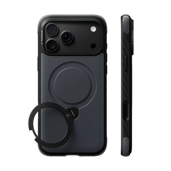 Калъф Torras - Ostand Q3 Rugged - iPhone 18 Pro Max / iPhone 17 Pro Max - Наситено черен