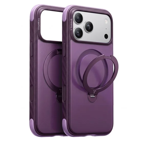 Калъф Torras - Ostand Q3 Rugged - iPhone 18 Pro Max / iPhone 17 Pro Max - Сливово лилав