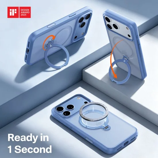 Калъф Torras - Ostand Spin Series - iPhone 18 Pro / iPhone 17 Pro - Син