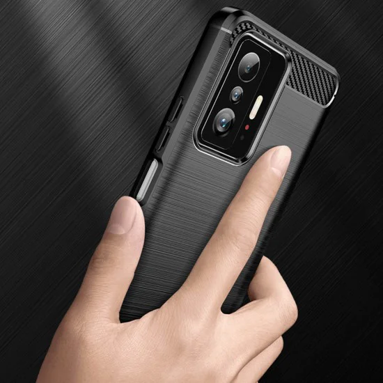 Калъф за Xiaomi 11T / 11T Pro - Carbon Silicone - Черен